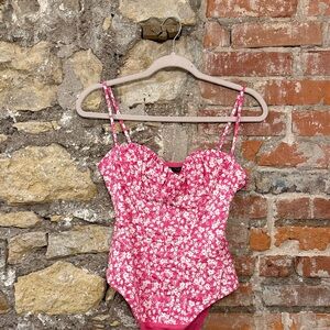 Zara- Pink Floral Sweetheart One-Piece Bodysuit